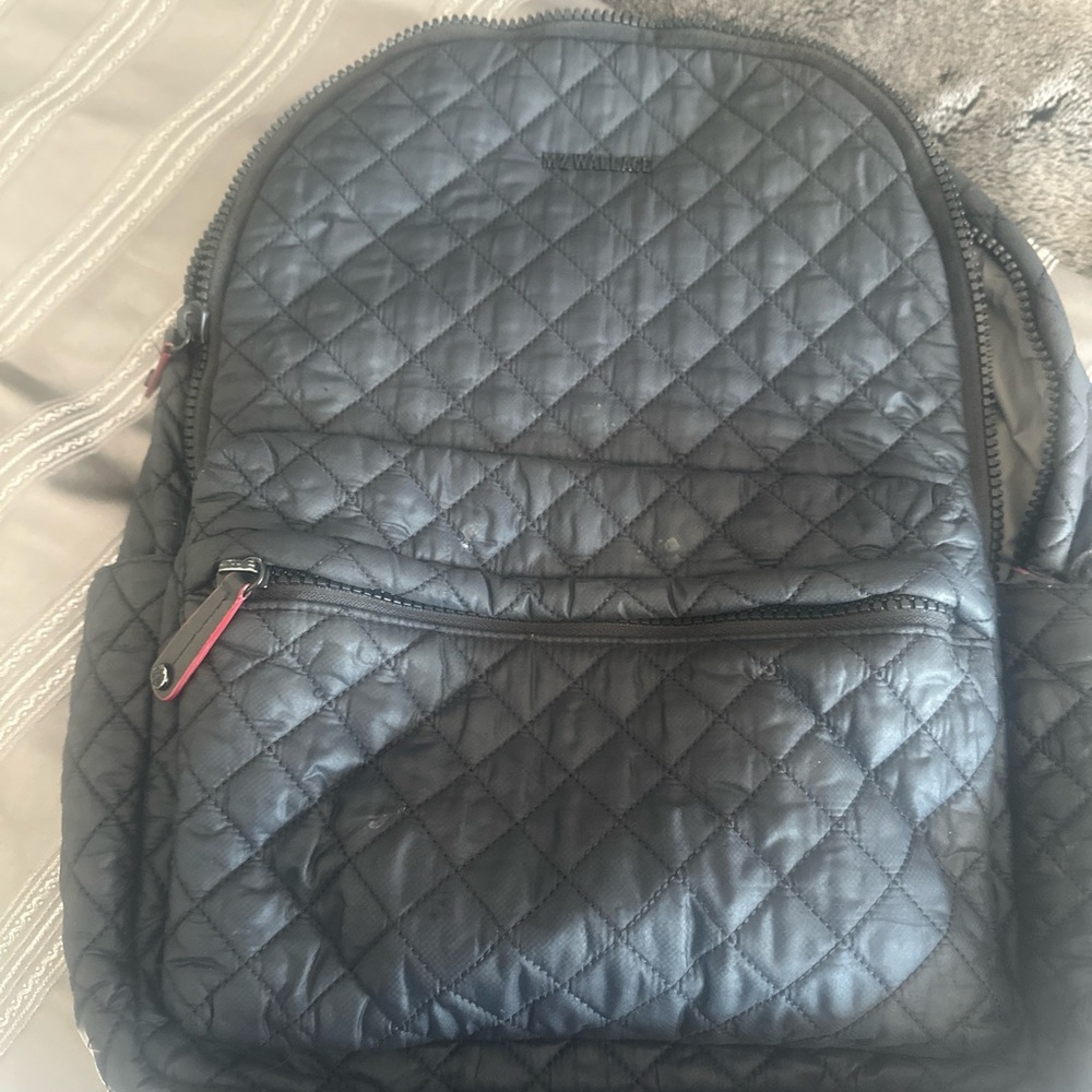 Black Quilted Backpack MZWallace